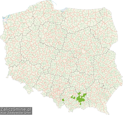 Mapa zdobytych gmin