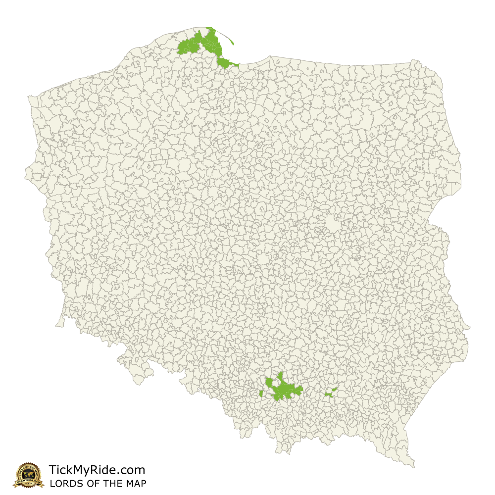 Mapa Zdobytych Gmin