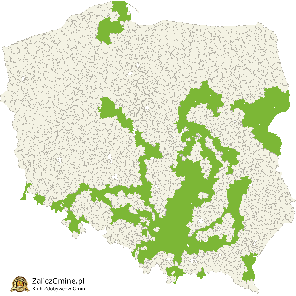 Mapa Zdobytych Gmin