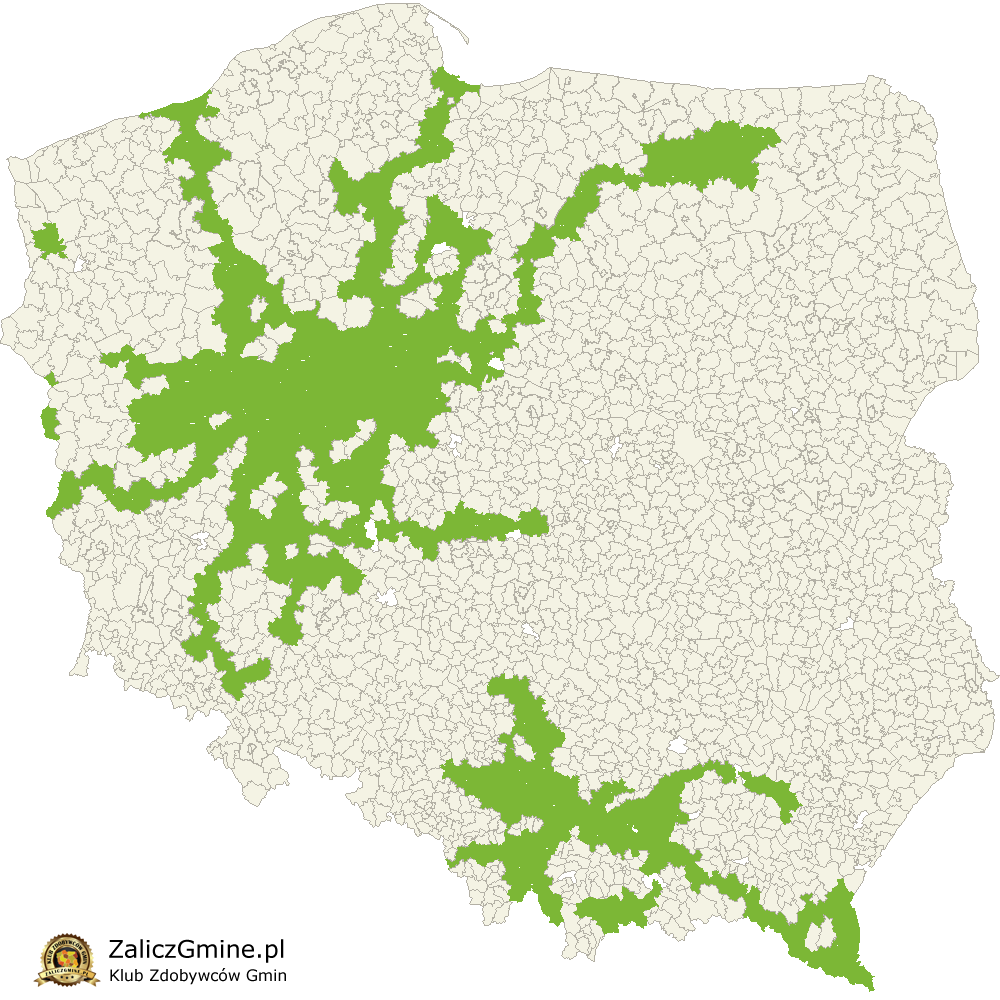 Mapa Zdobytych Gmin