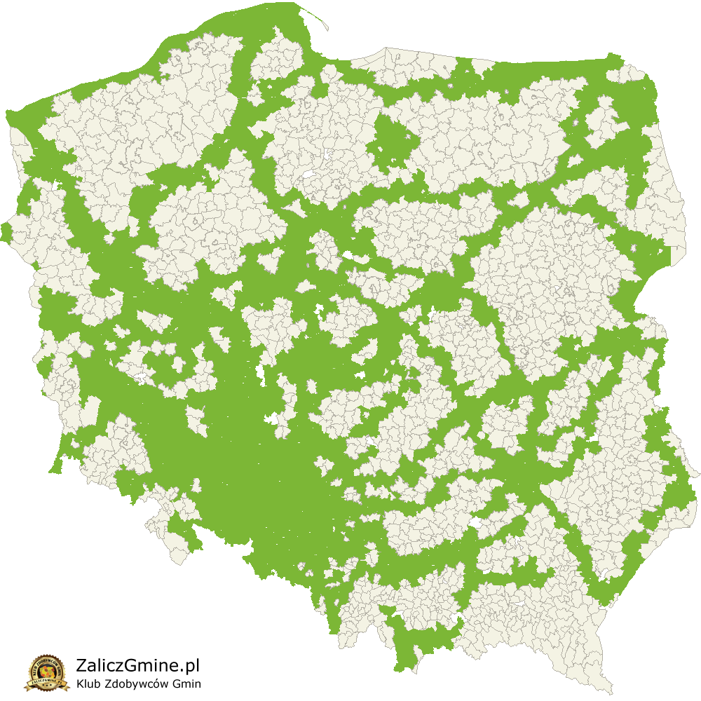 Mapa Zdobytych Gmin