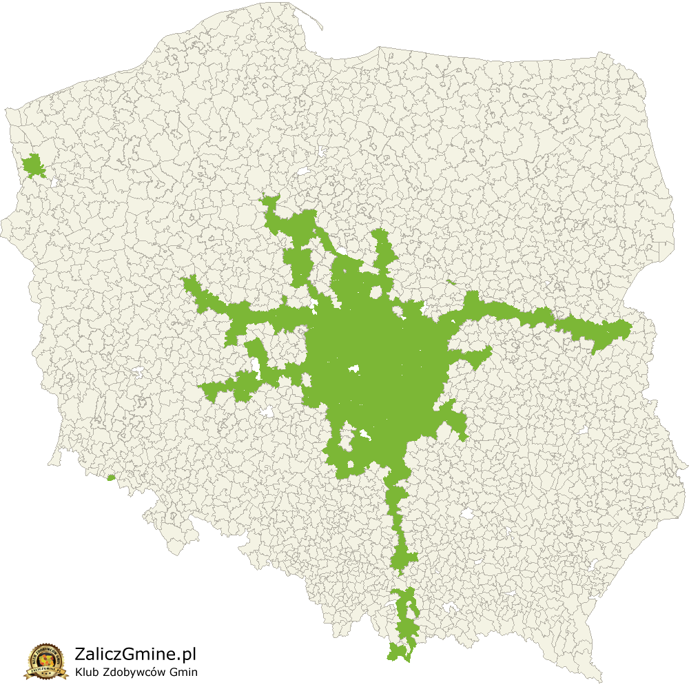 Mapa Zdobytych Gmin