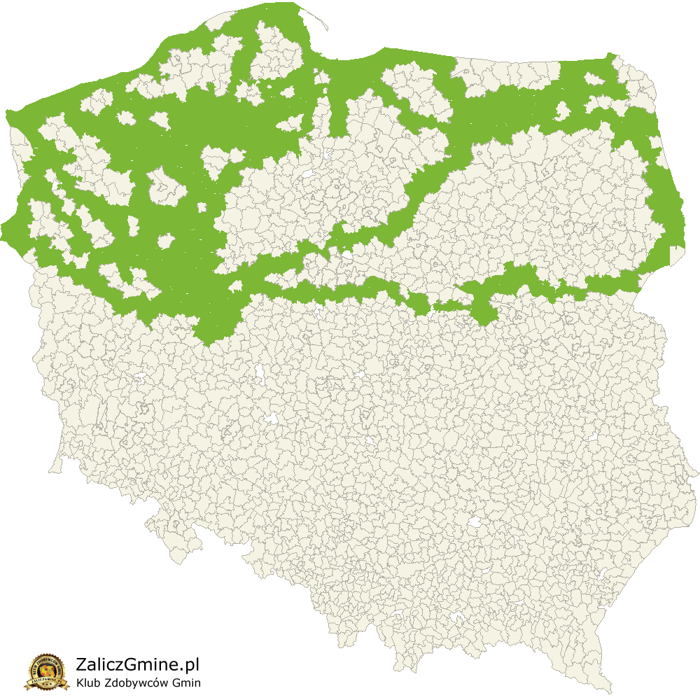 Mapa Zdobytych Gmin