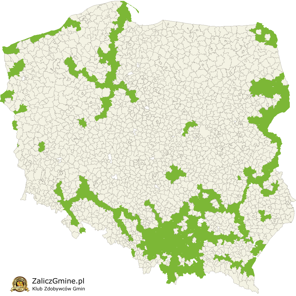 Mapa Zdobytych Gmin