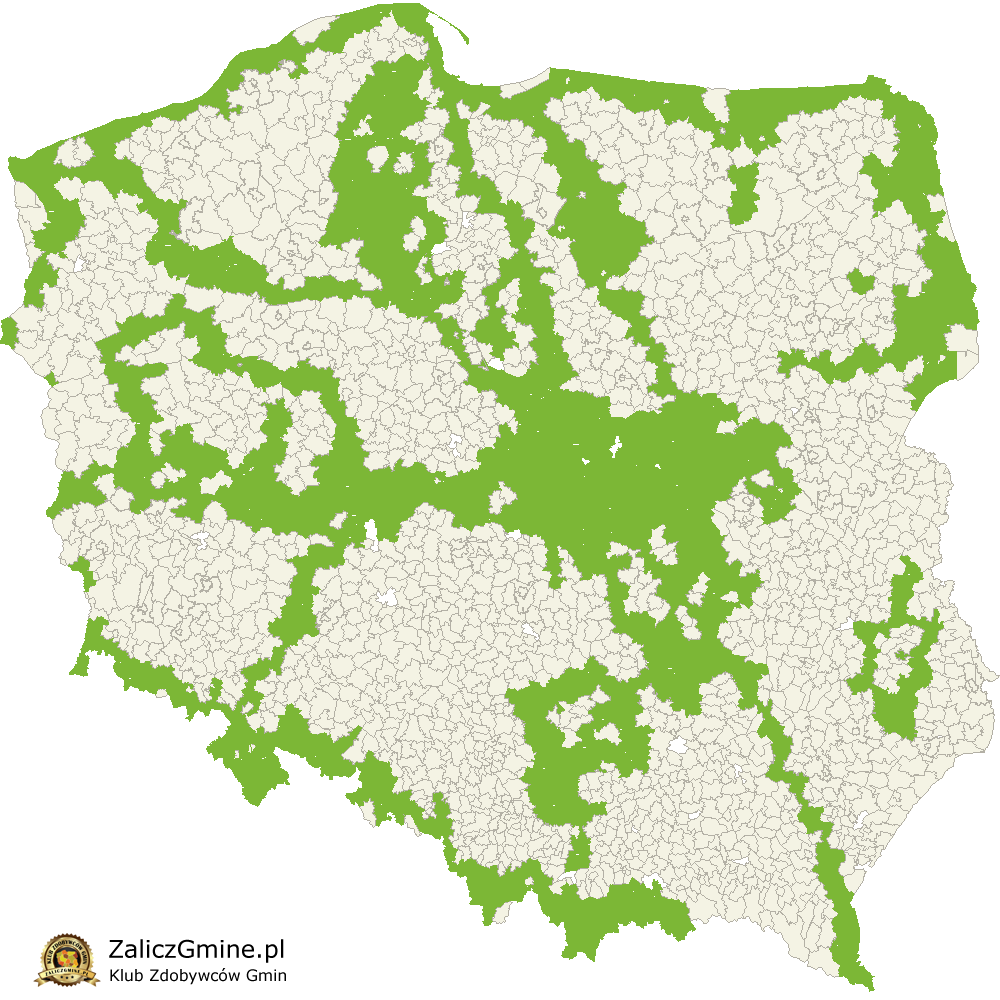 Mapa Zdobytych Gmin