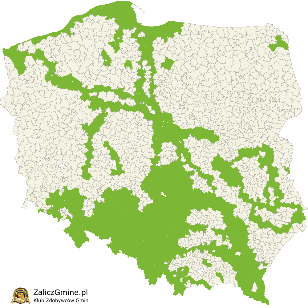 Mapa Zdobytych Gmin