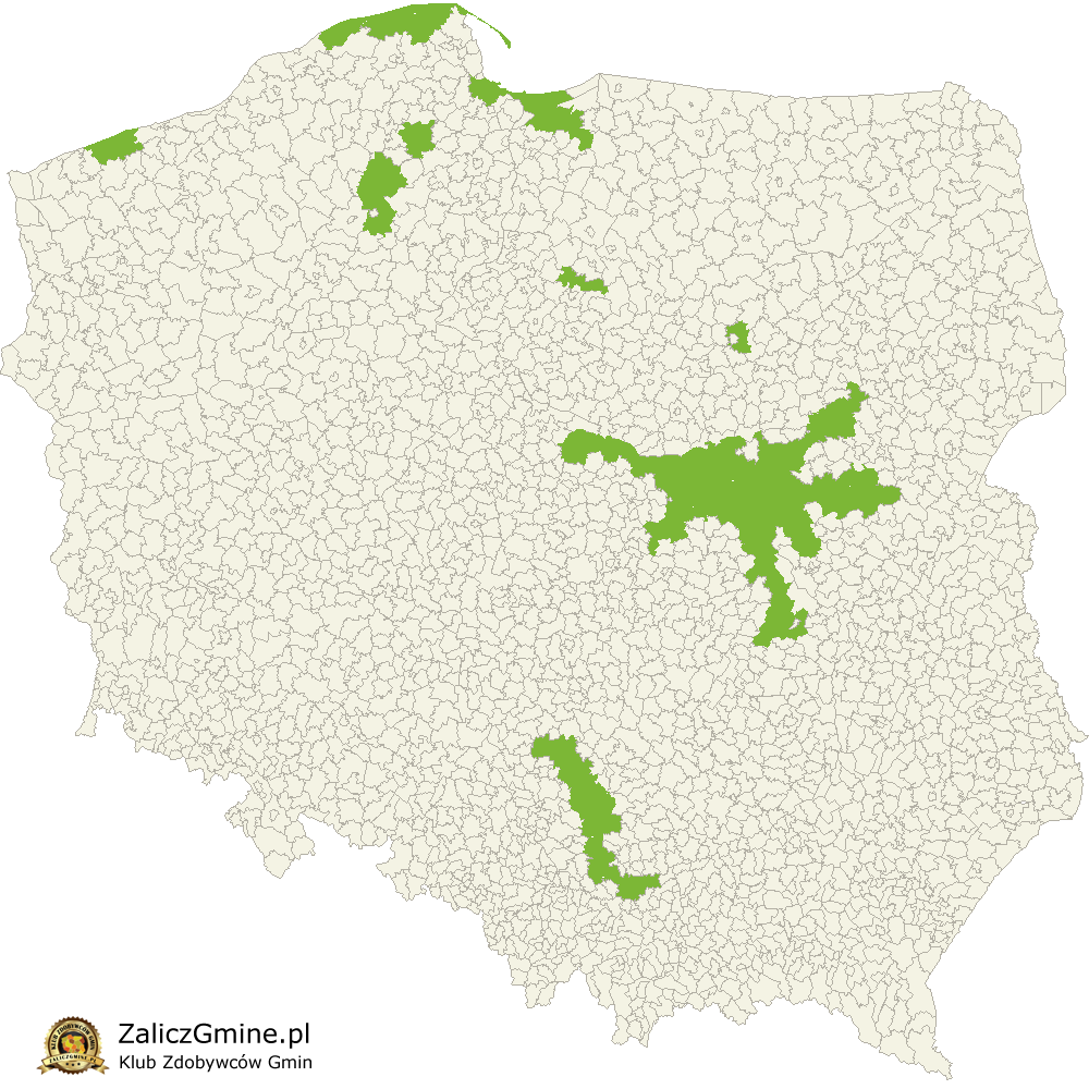 Mapa Zdobytych Gmin