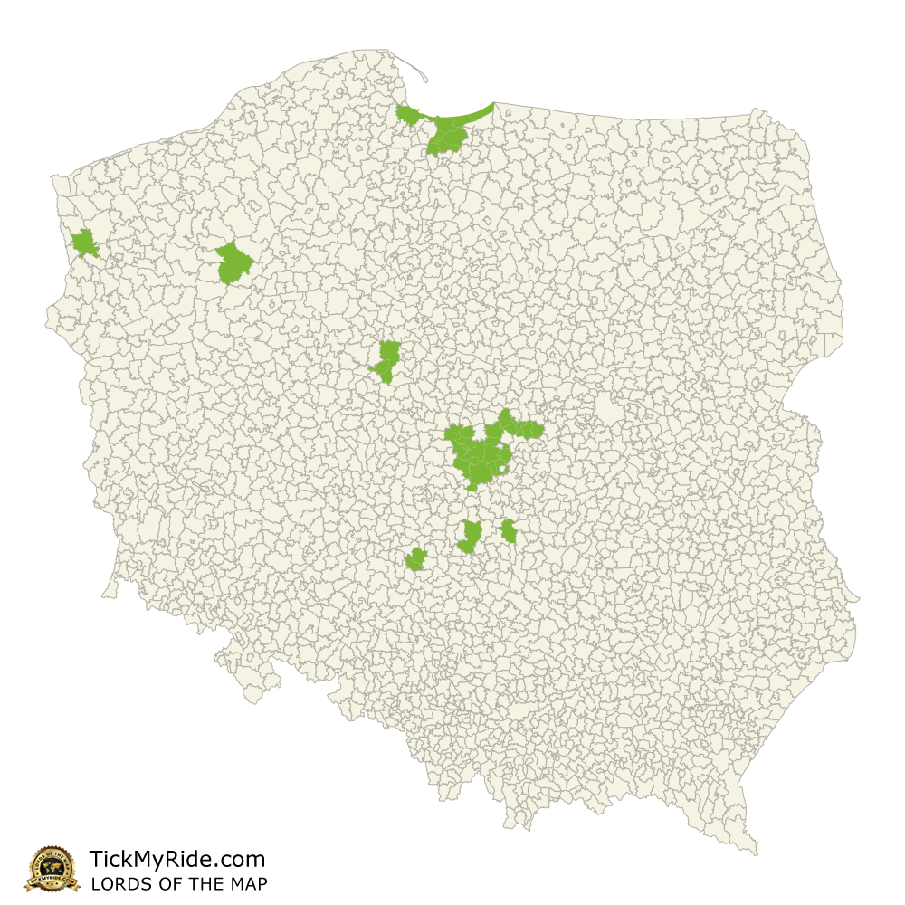 Mapa Zdobytych Gmin
