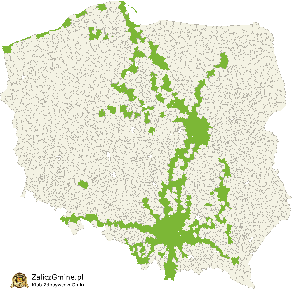 Mapa Zdobytych Gmin