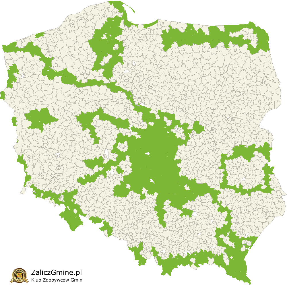 Mapa Zdobytych Gmin