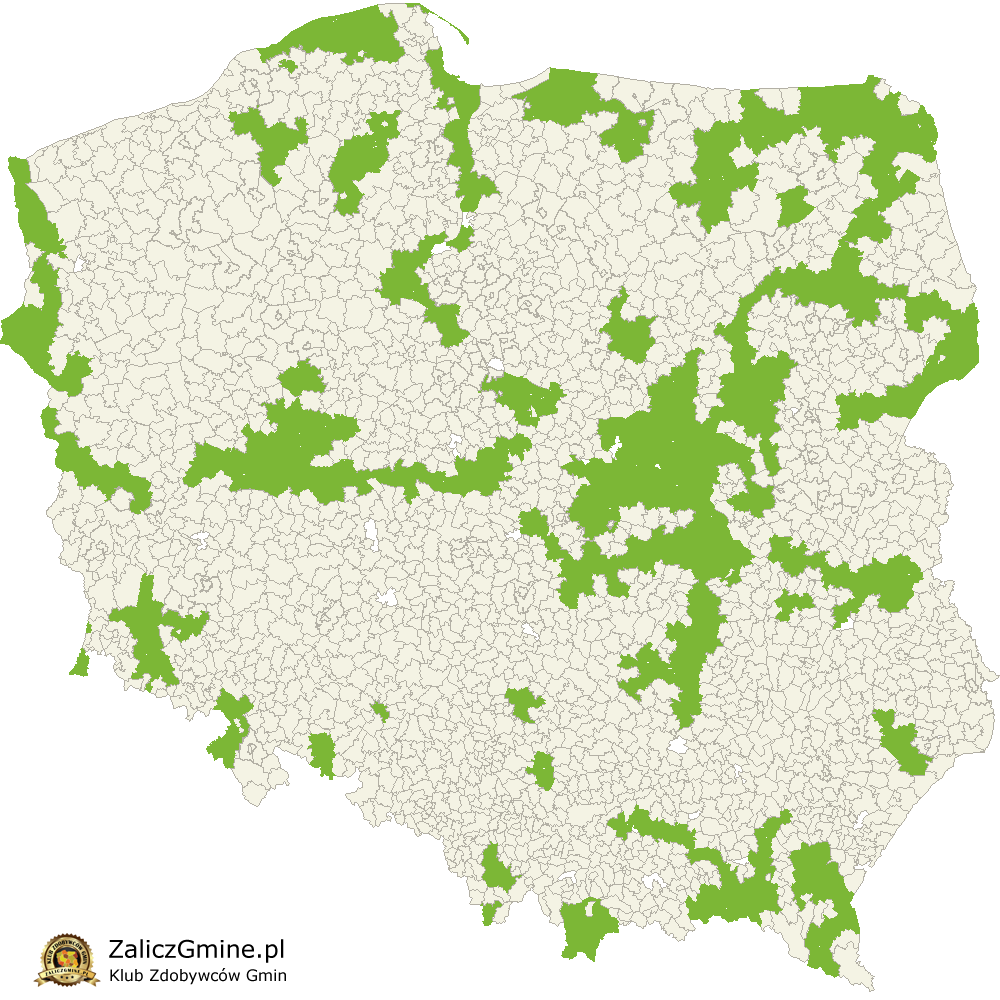 Mapa Zdobytych Gmin