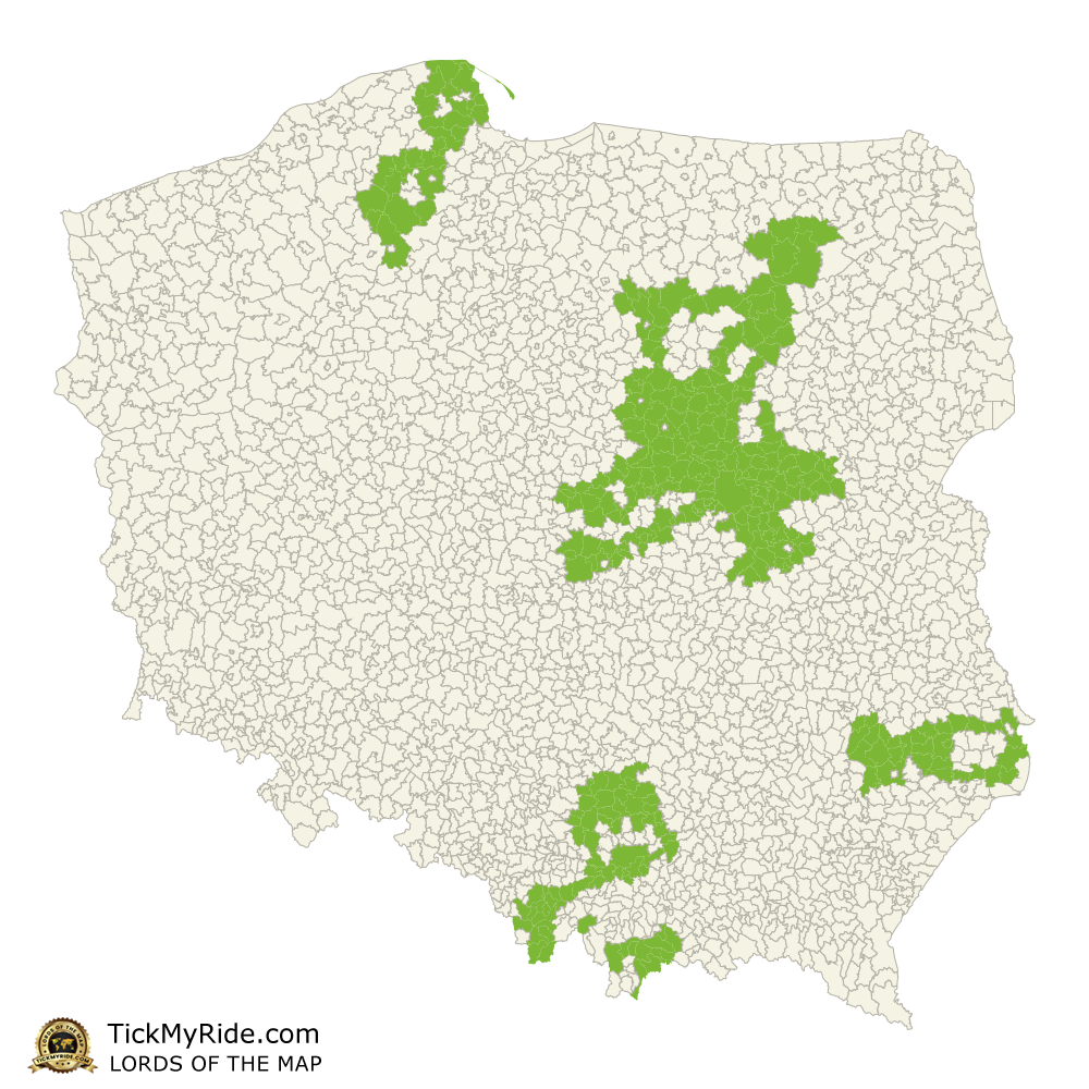 Mapa Zdobytych Gmin