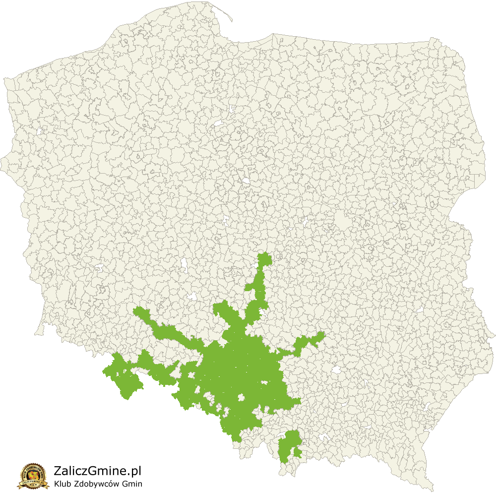 Mapa Zdobytych Gmin