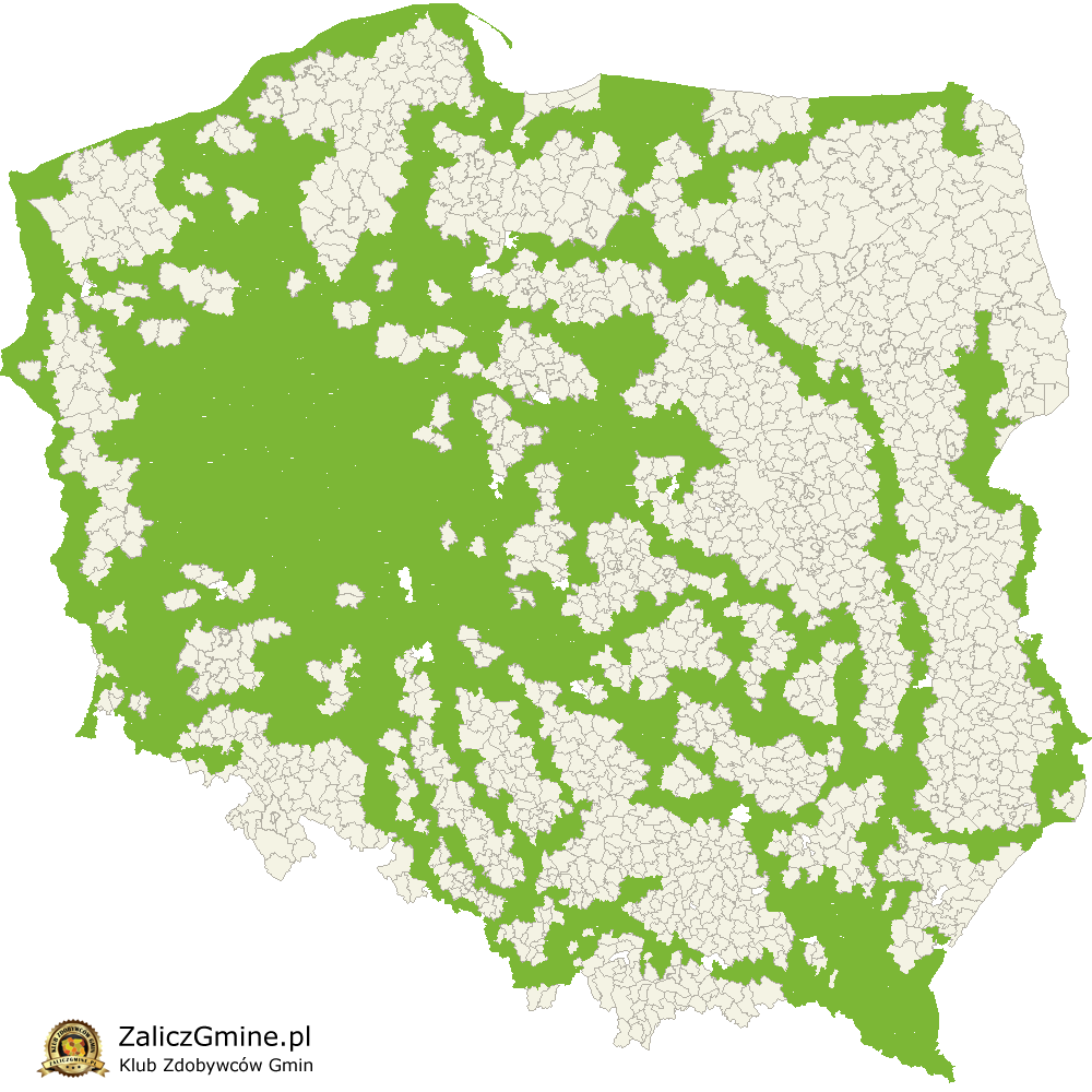 Mapa Zdobytych Gmin