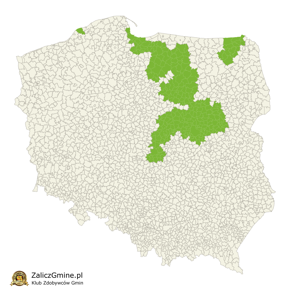 Mapa Zdobytych Gmin