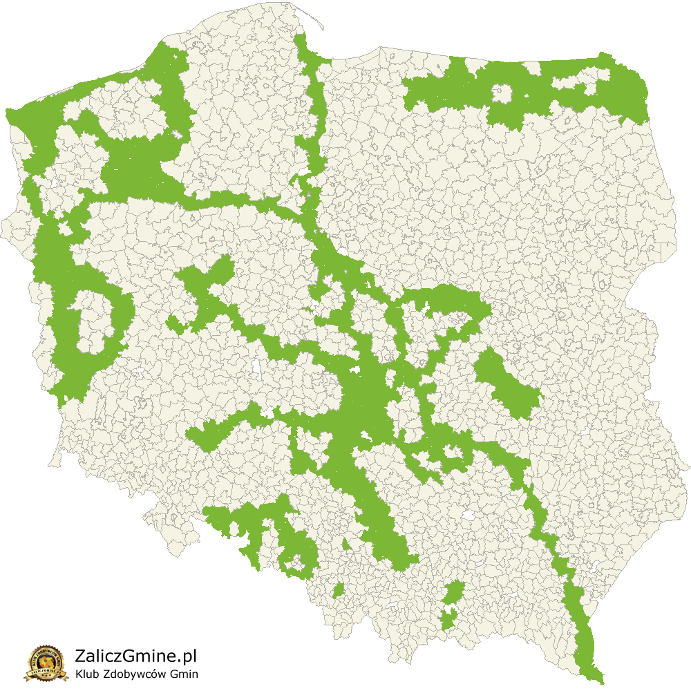 Mapa Zdobytych Gmin