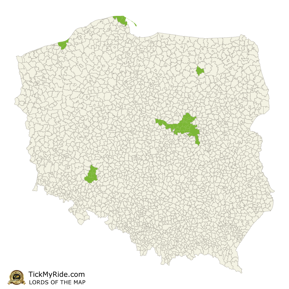Mapa Zdobytych Gmin