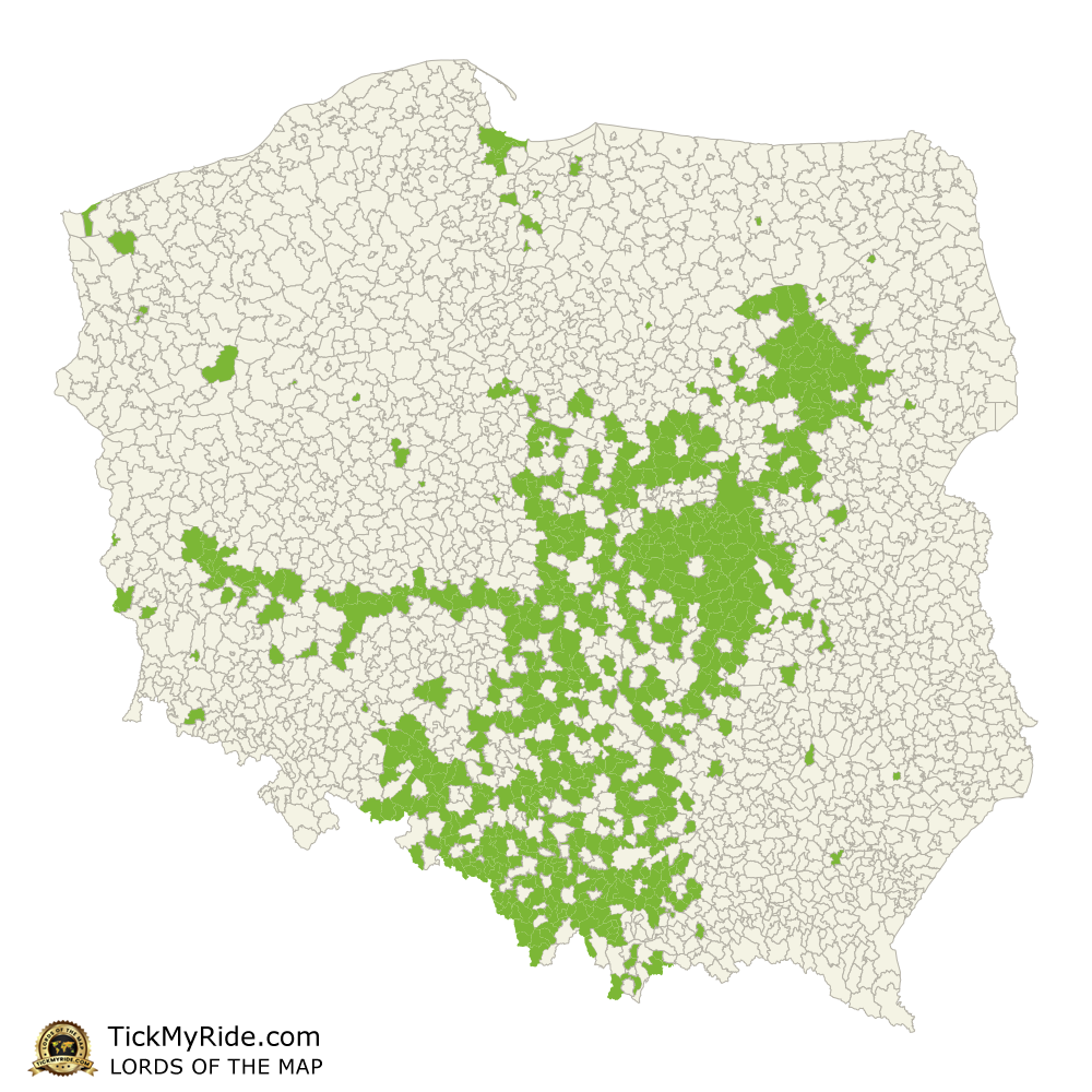 Mapa Zdobytych Gmin