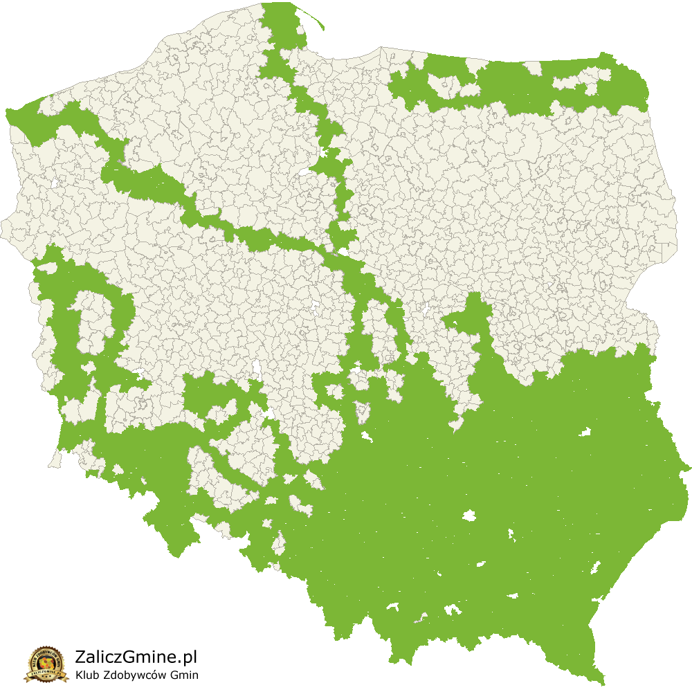 Mapa Zdobytych Gmin