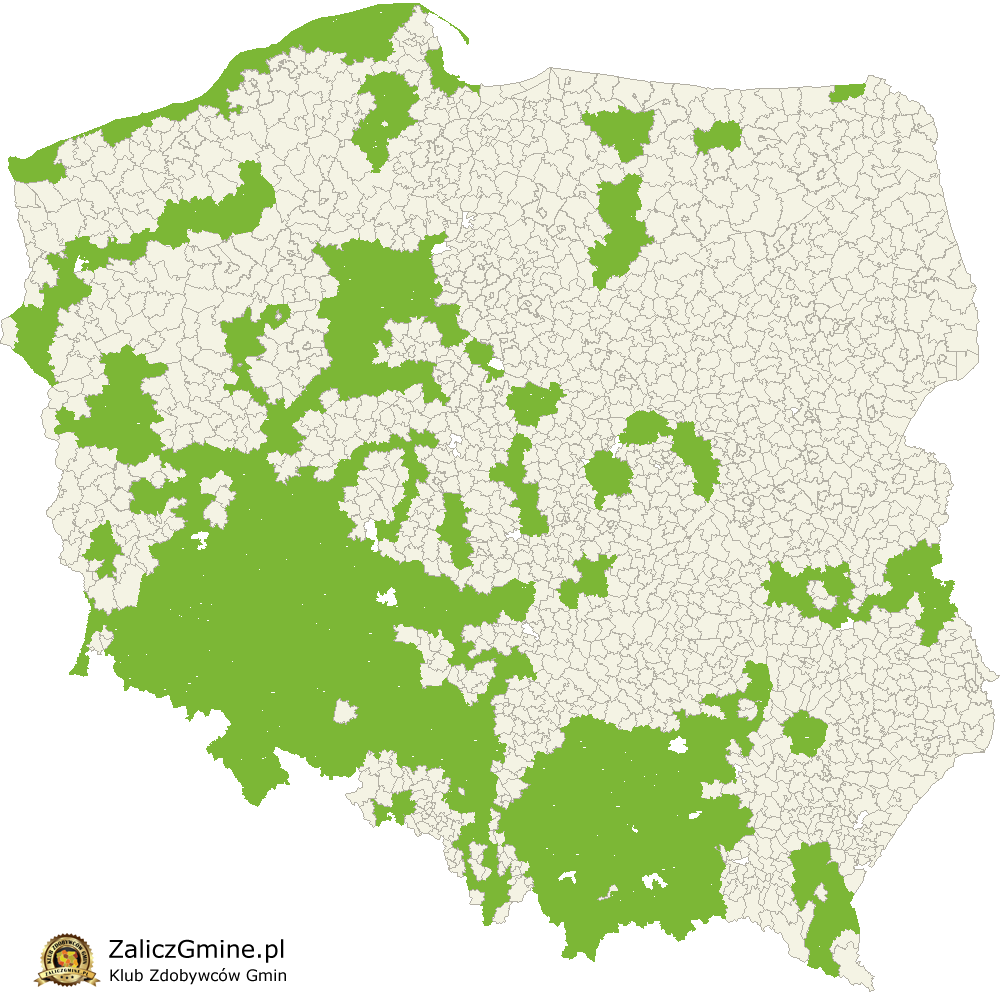 Mapa Zdobytych Gmin