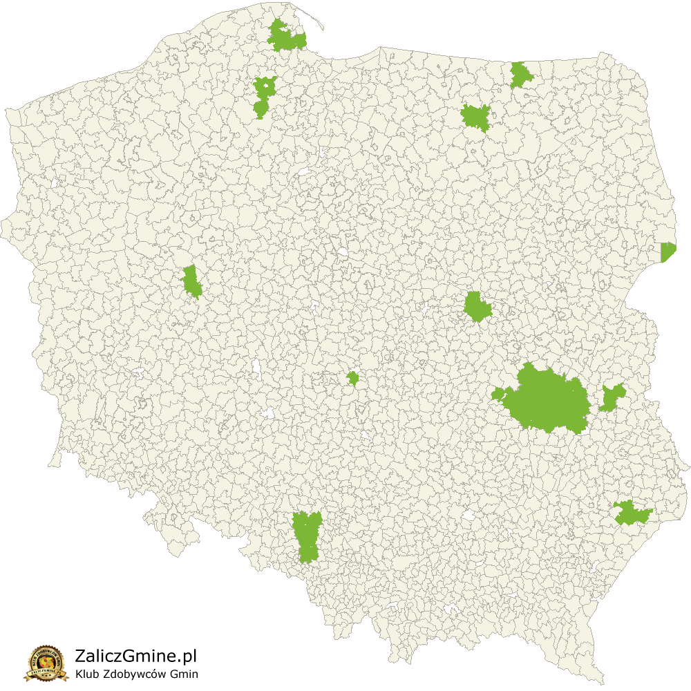 Mapa Zdobytych Gmin