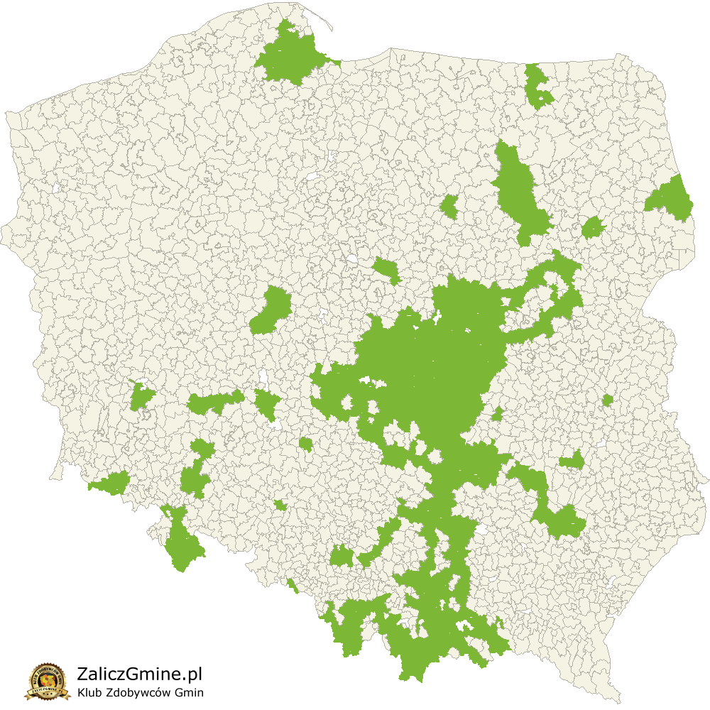 Mapa Zdobytych Gmin