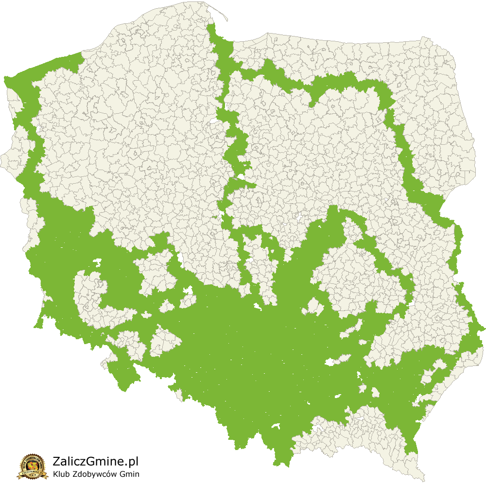 Mapa Zdobytych Gmin