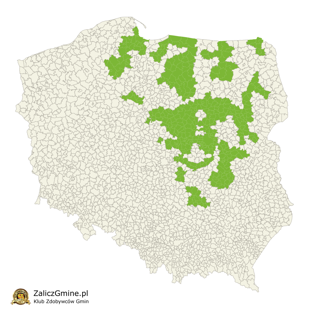 Mapa Zdobytych Gmin