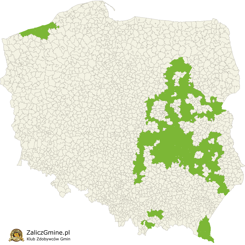 Mapa Zdobytych Gmin