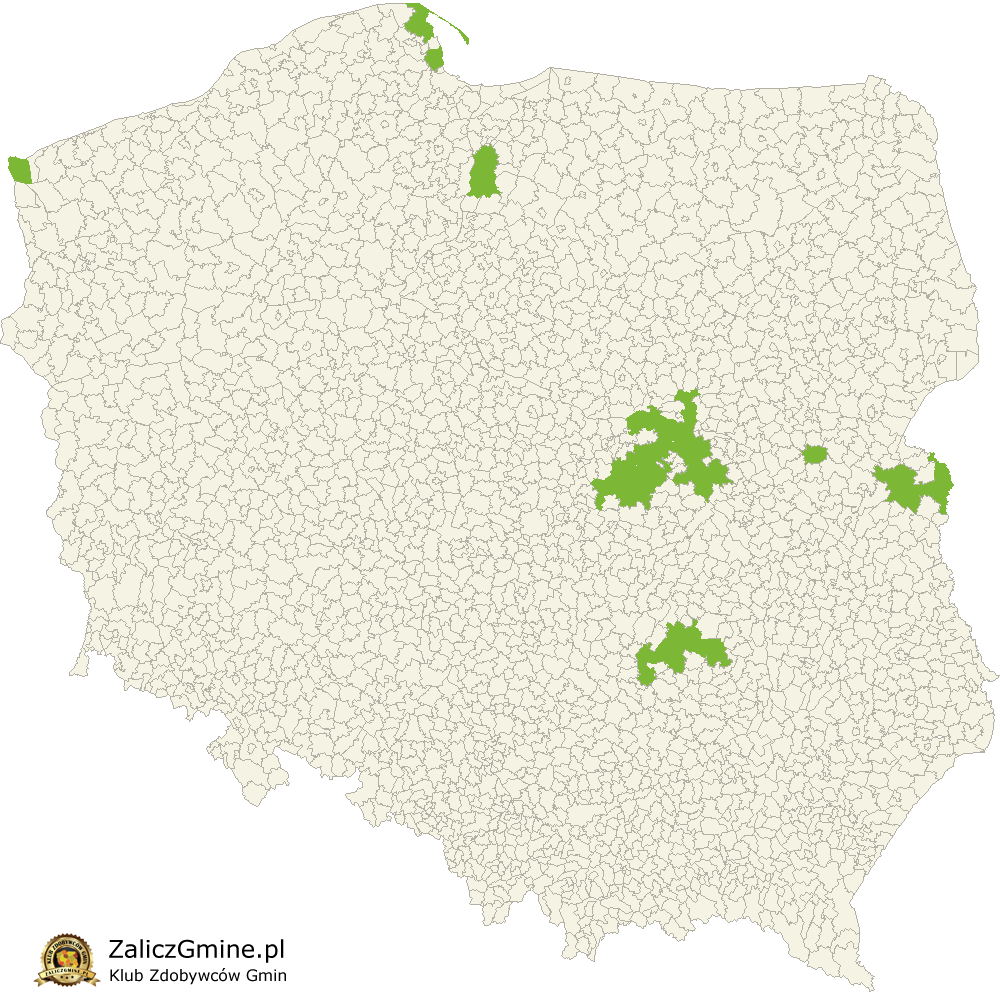 Mapa Zdobytych Gmin