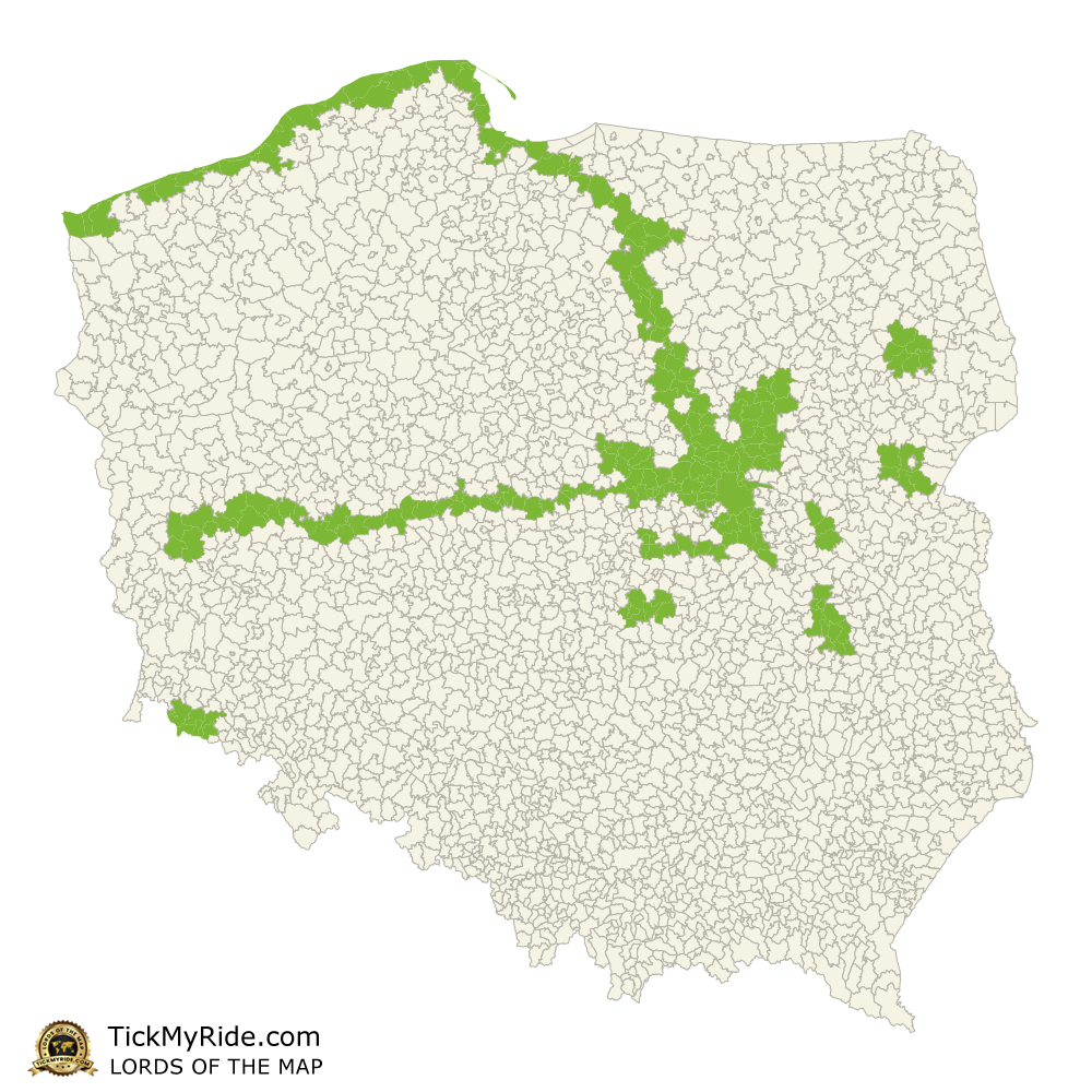 Mapa Zdobytych Gmin