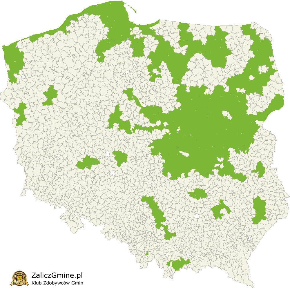 Mapa Zdobytych Gmin