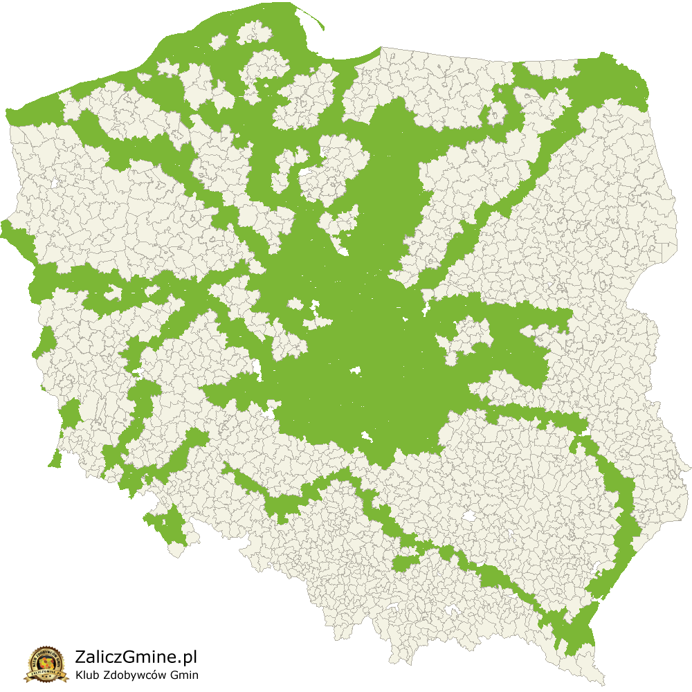 Mapa Zdobytych Gmin