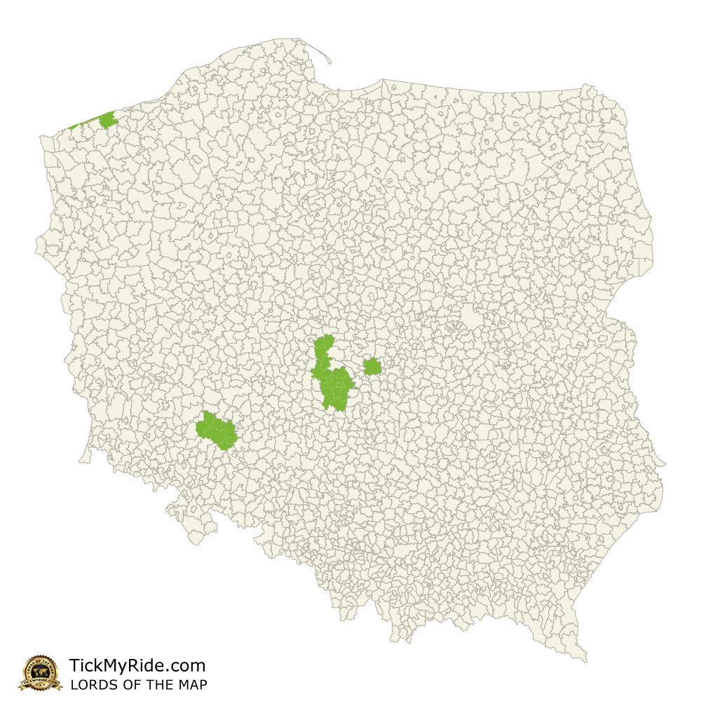 Mapa Zdobytych Gmin