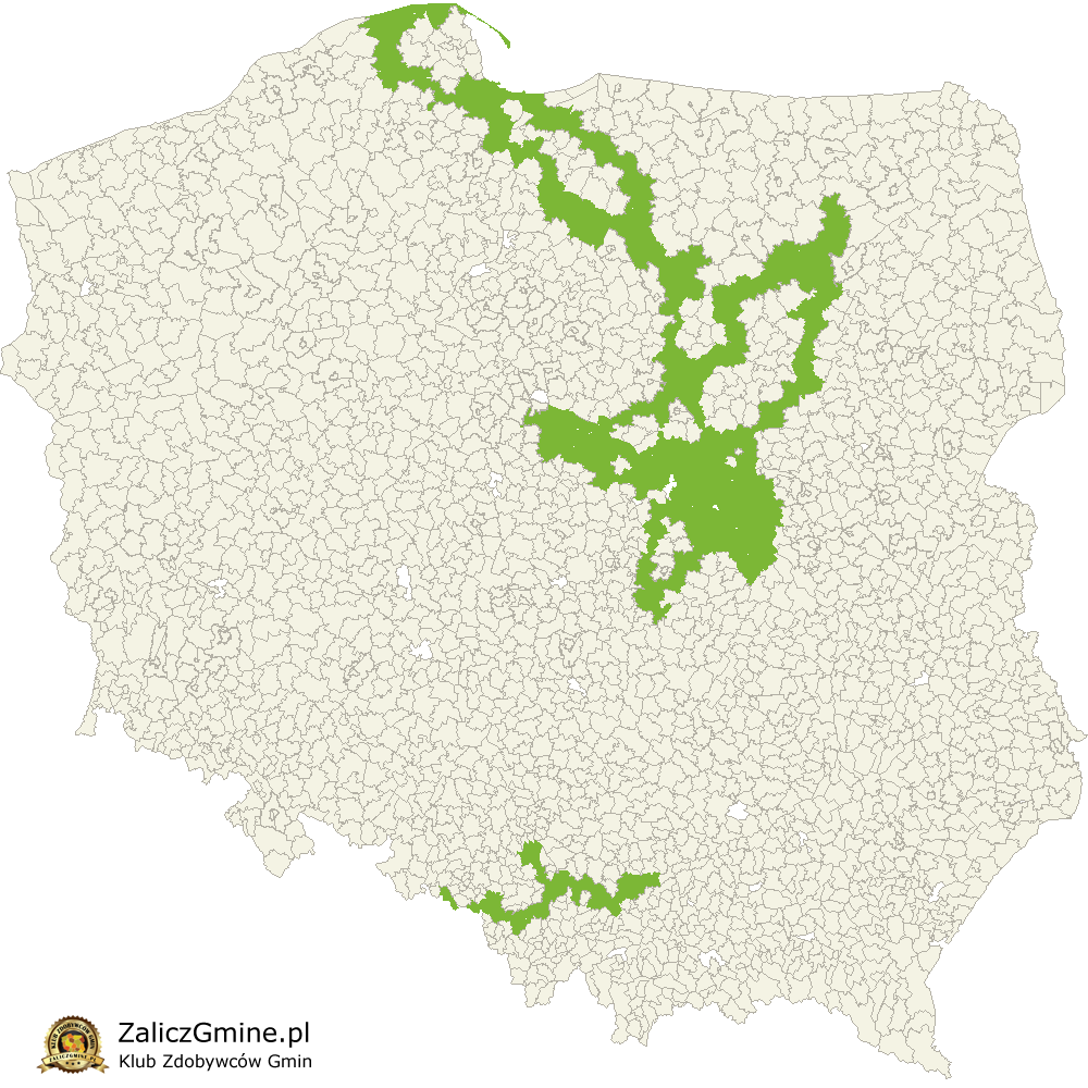 Mapa Zdobytych Gmin