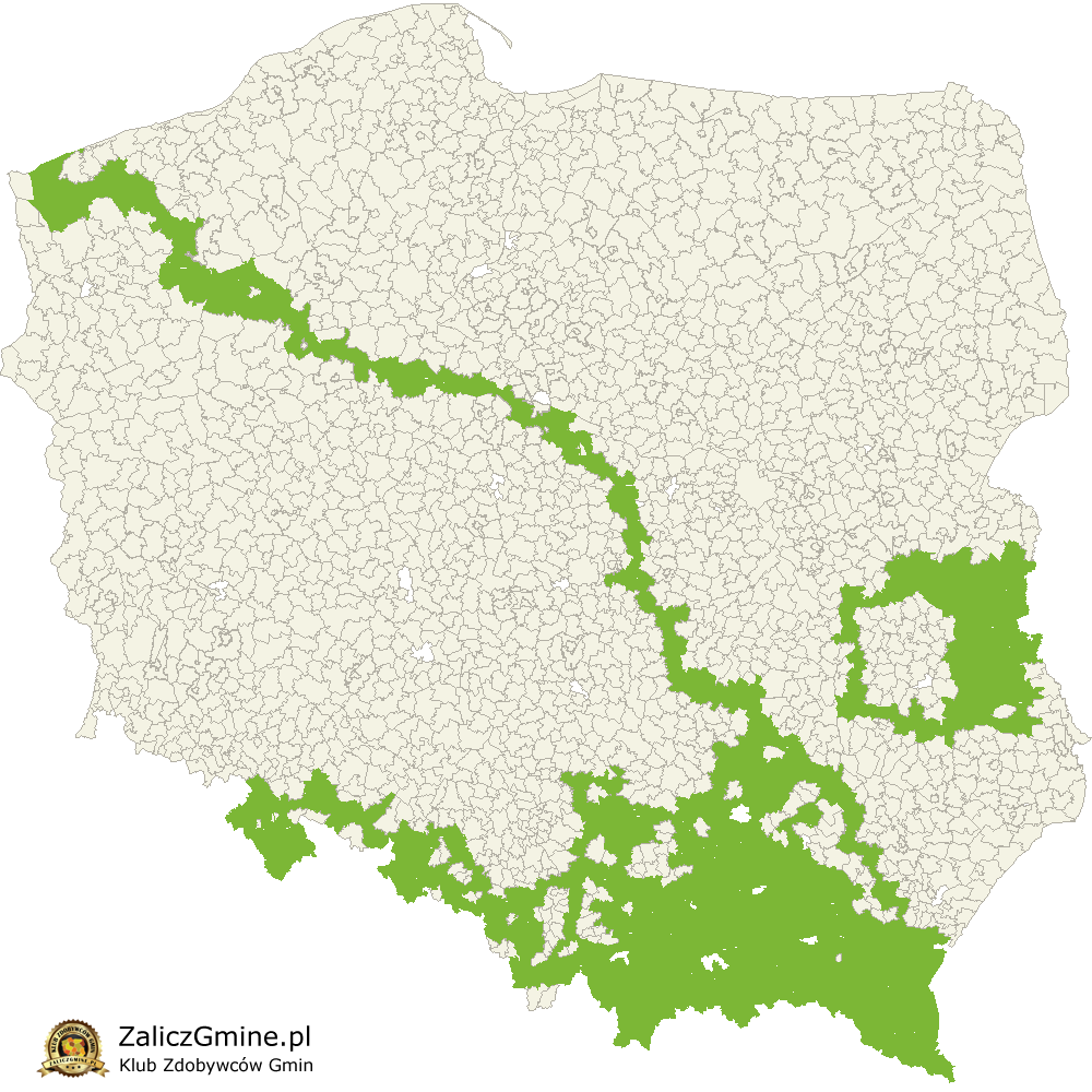 Mapa Zdobytych Gmin