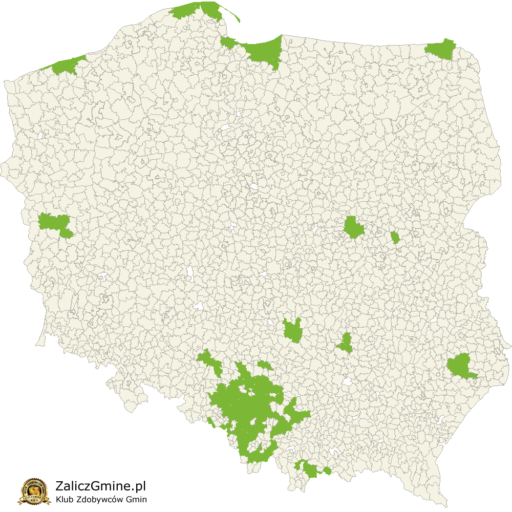Mapa Zdobytych Gmin
