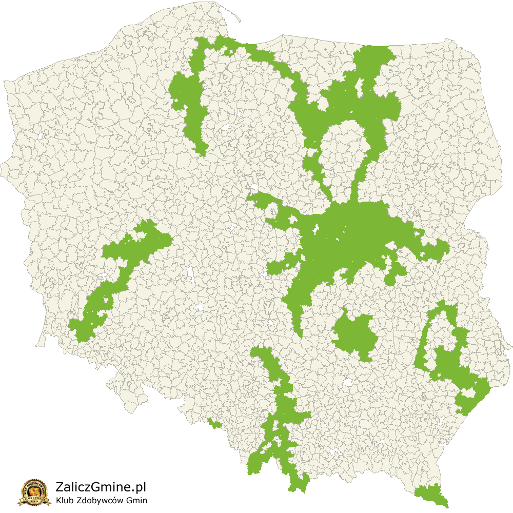 Mapa Zdobytych Gmin