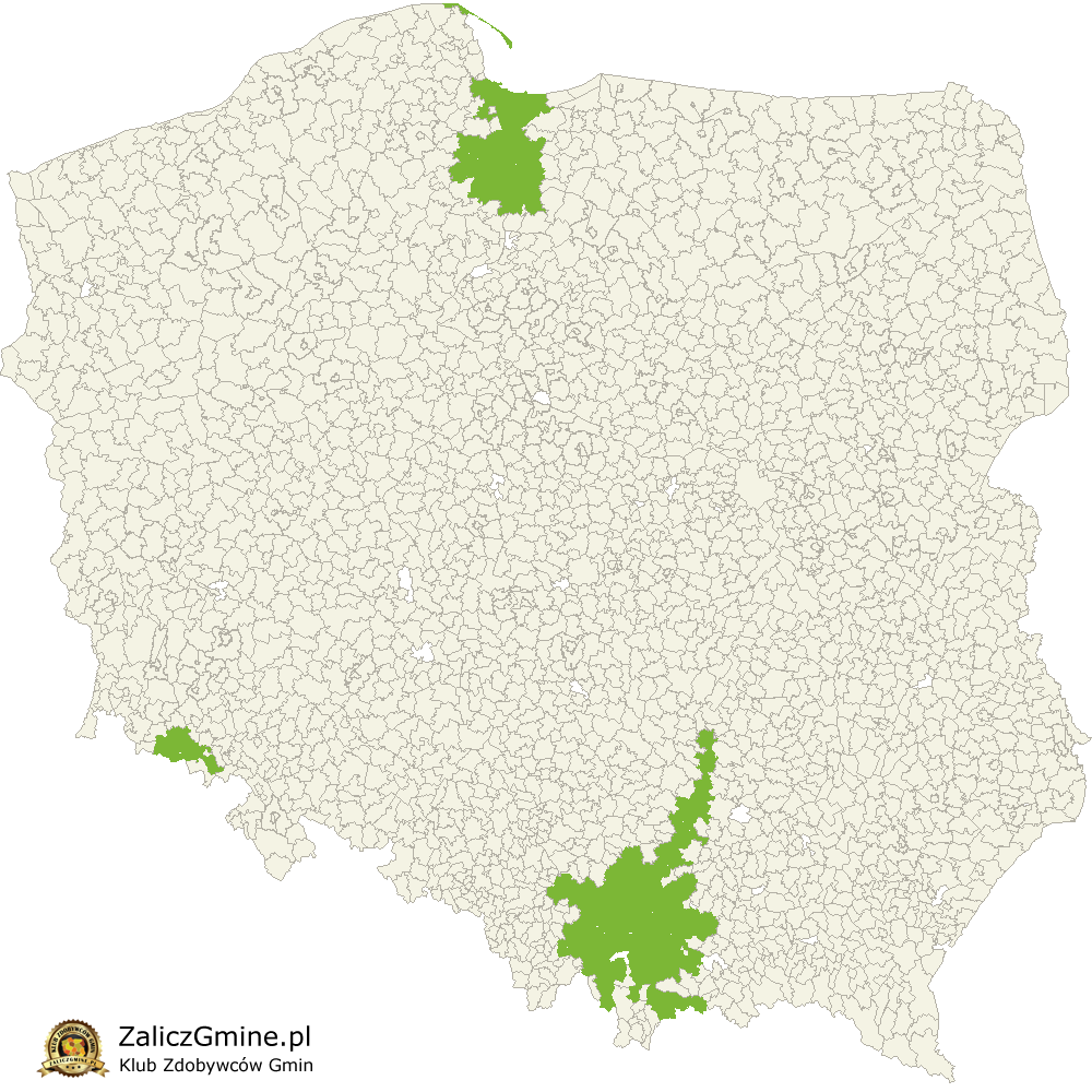 Mapa Zdobytych Gmin