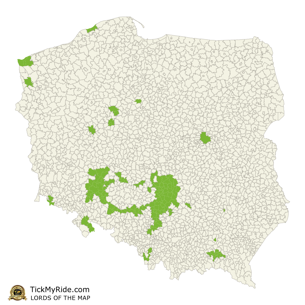 Mapa Zdobytych Gmin
