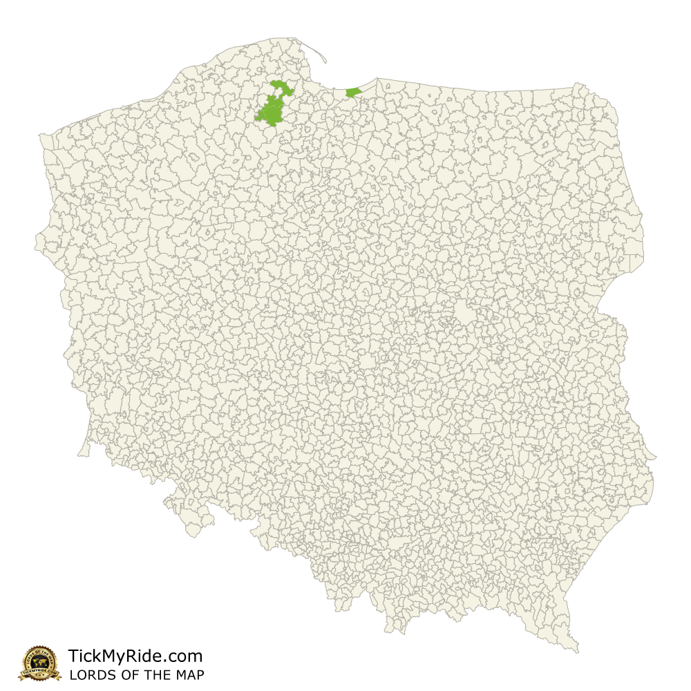 Mapa Zdobytych Gmin