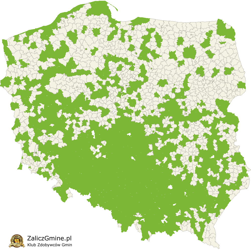 Mapa Zdobytych Gmin