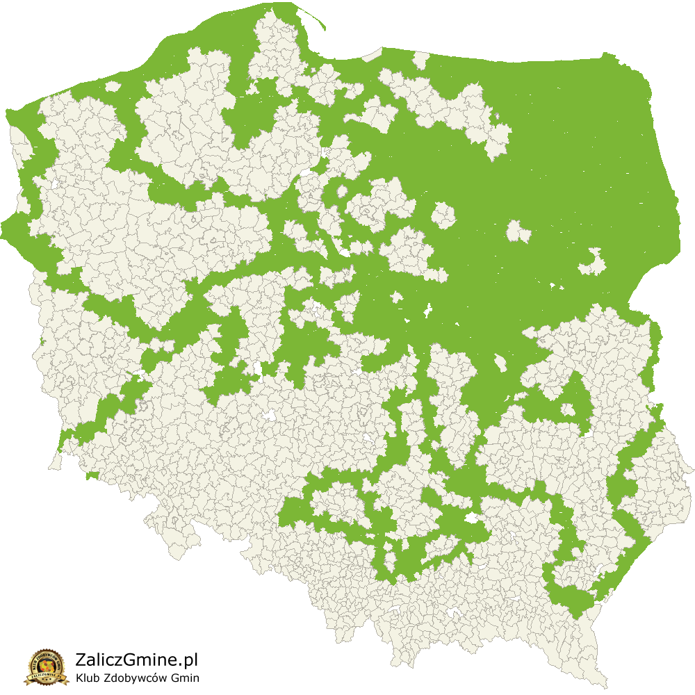 Mapa Zdobytych Gmin