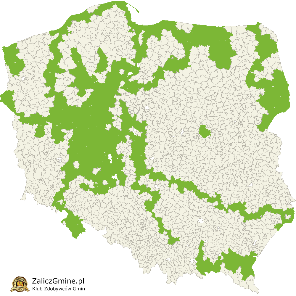 Mapa Zdobytych Gmin