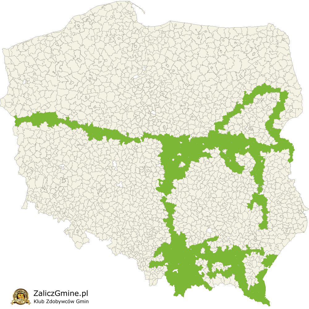 Mapa Zdobytych Gmin