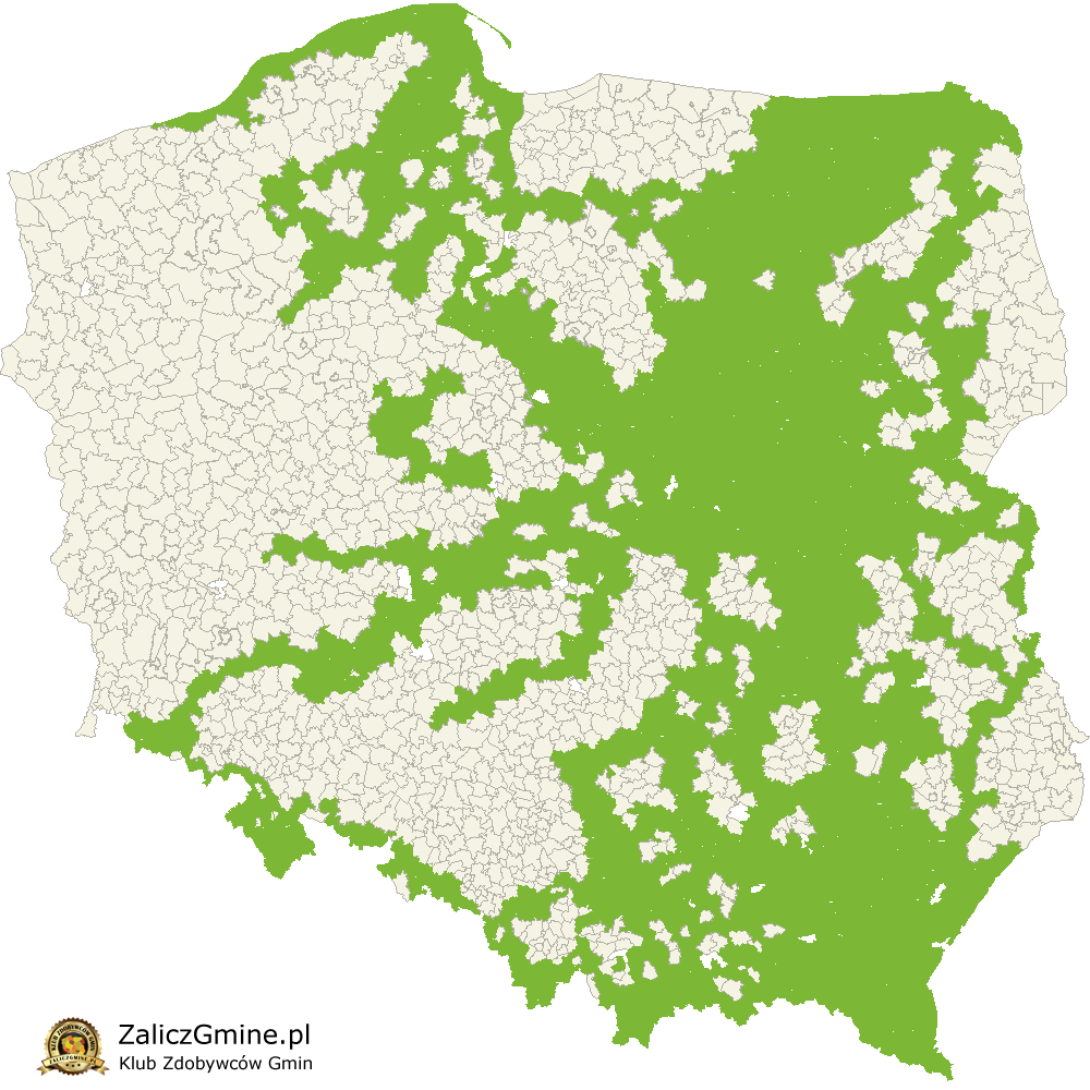 Mapa Zdobytych Gmin