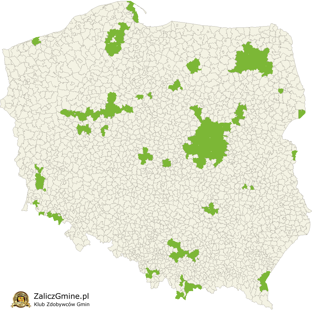 Mapa Zdobytych Gmin