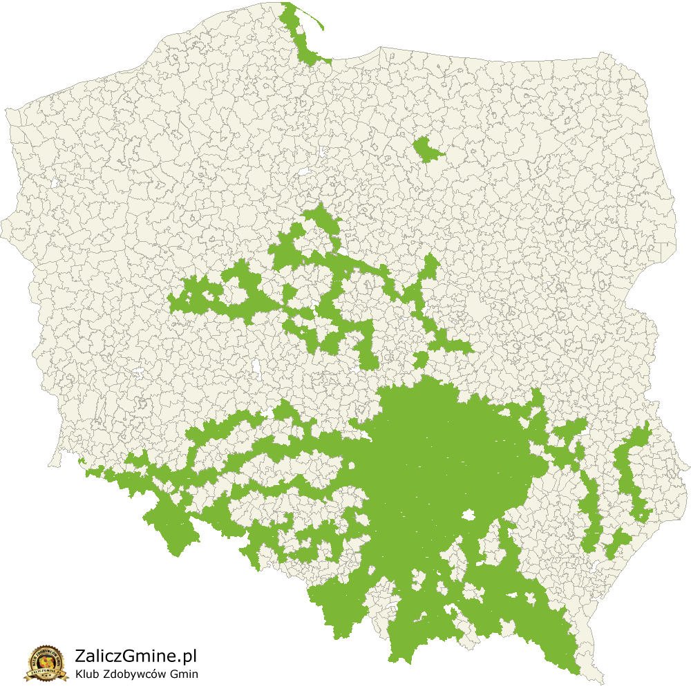 Mapa Zdobytych Gmin