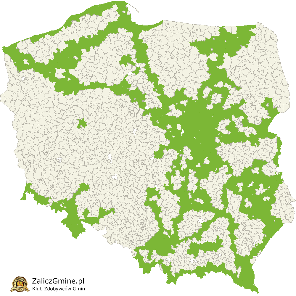 Mapa Zdobytych Gmin