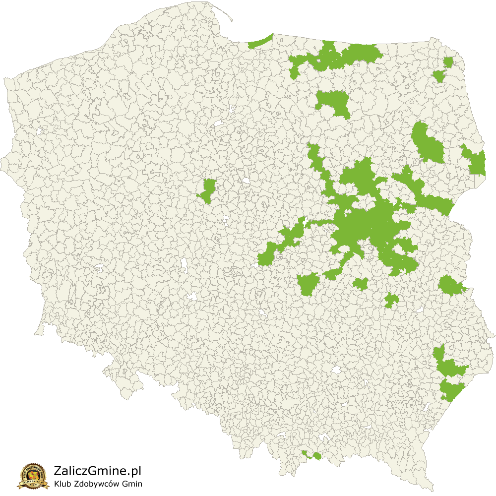 Mapa Zdobytych Gmin